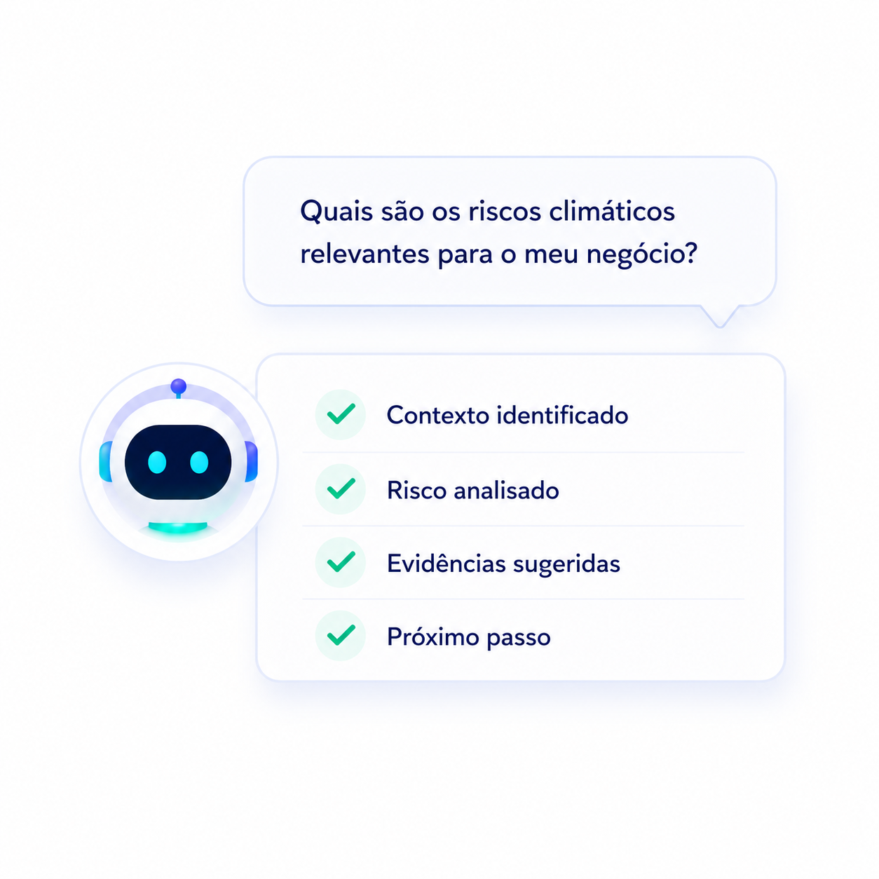 Copilot ESG respondendo uma pergunta com contexto e plano de a&ccedil;&atilde;o